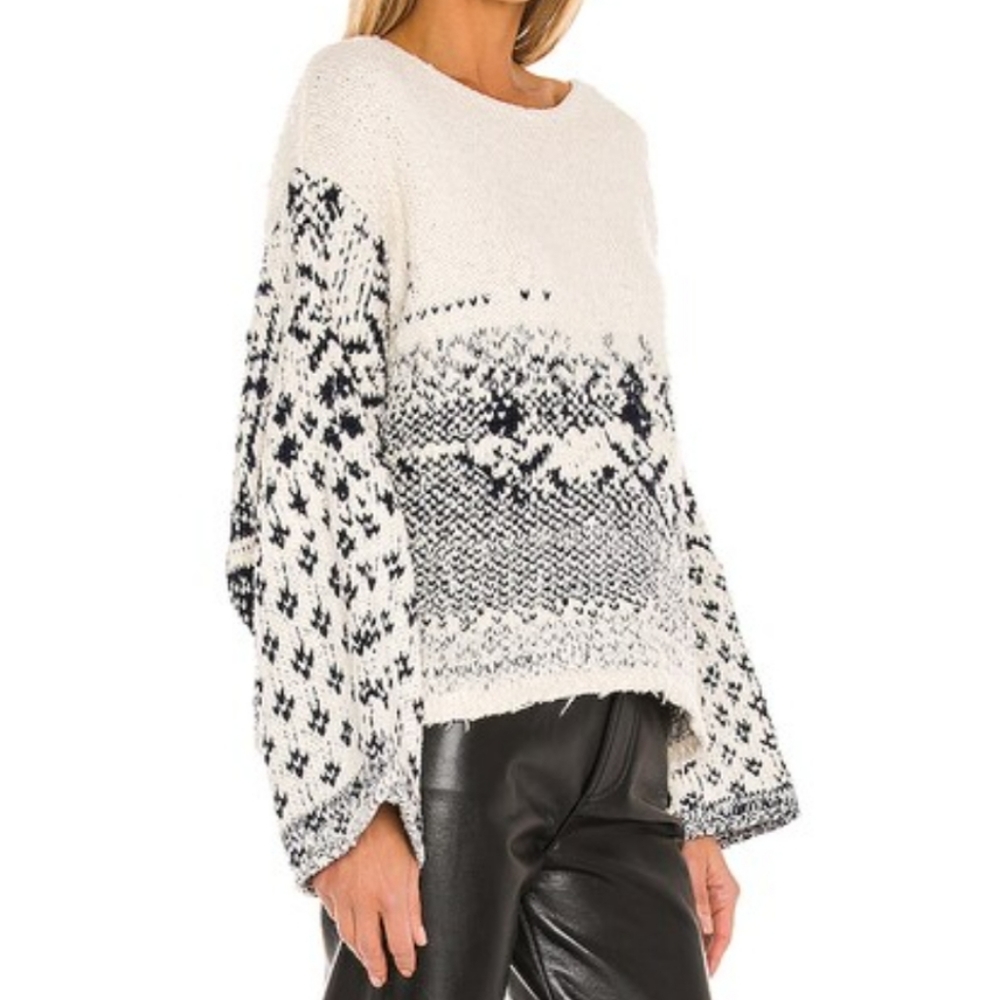 Free People Midnight Beach Pullover in Evening Ivory Combo - Picture 2 of 12